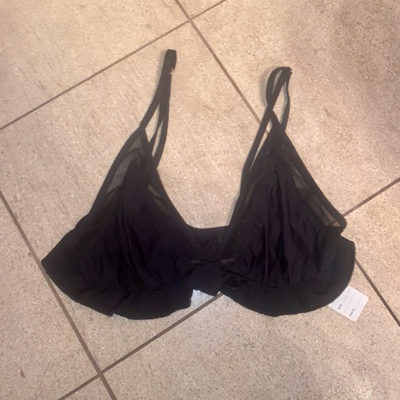 Etophe Studios Large Black Ruffle Triangle Bralette NWT - Picture 2 of 2